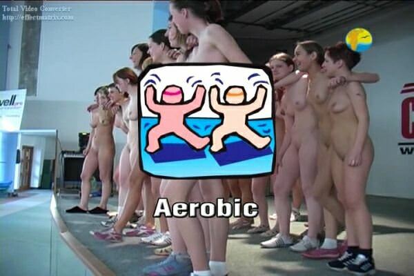 Aerobic - Rodzinny nudyzm wideo DVD na siłowni | Family nudism DVD video in the gym