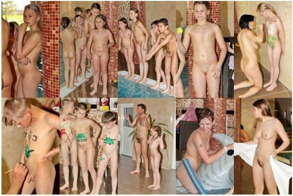 Zdjęcia rodzinny nudyzm w basenie premium Purenudism (set 14) | Photo a family nudism in the pool-premium Purenudism