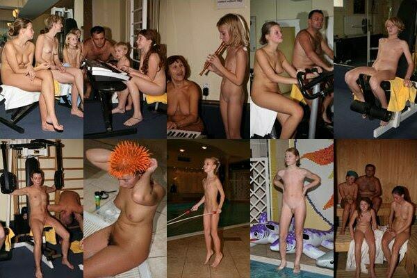 Zdjęcia rodzinny nudyzm w basenie premium archiwum (set 12) | Photo a family nudism in the pool premium archive