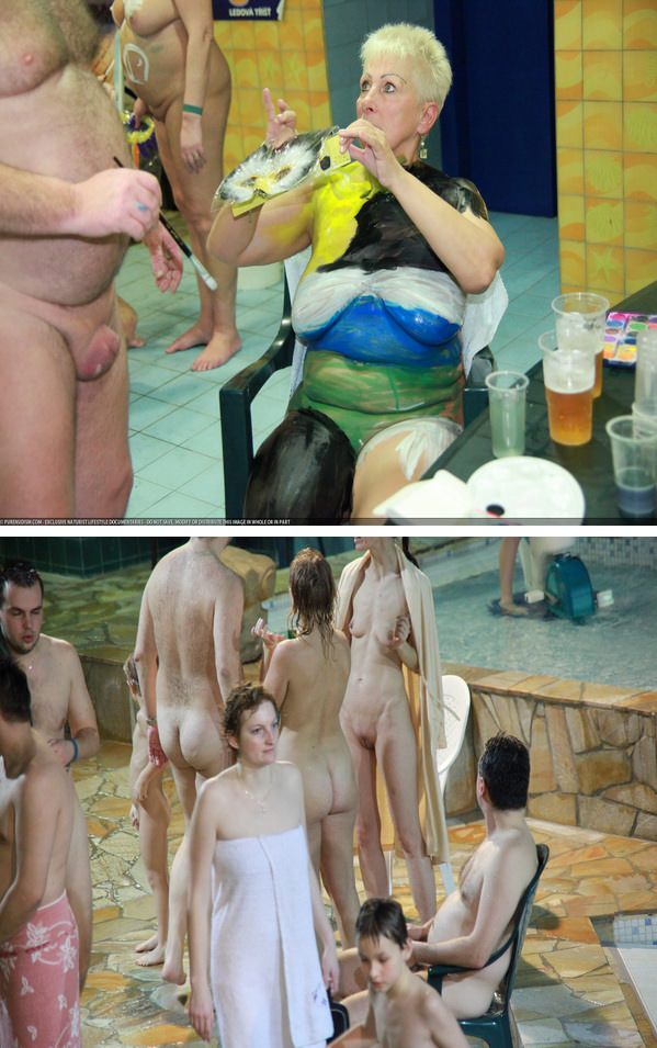 Zdjęcia rodzinny nudyzm w basenie - Polska nudyzm (set 17) | Photo a family nudism in the pool