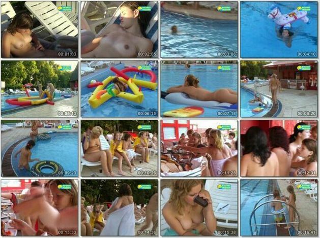 Night swimming pool - Rodzina nudyzm DVD wideo  | Family nudism DVD video