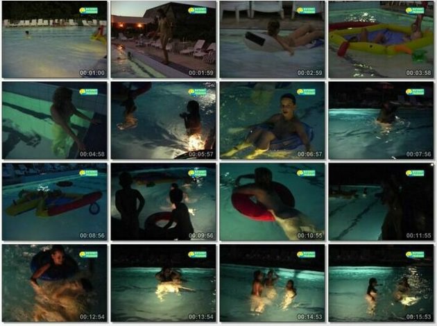 Night swimming pool - Rodzina nudyzm DVD wideo  | Family nudism DVD video