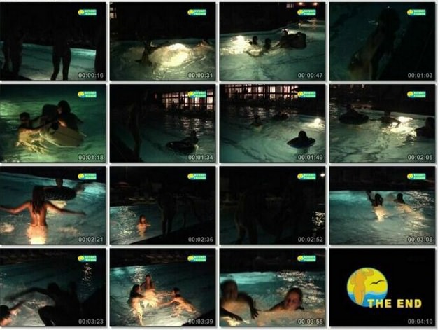 Night swimming pool - Rodzina nudyzm DVD wideo  | Family nudism DVD video