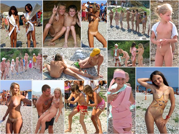 Młode nastolatki nagie zdjęcia rodzinne nudyzm nudystów na morzu (set 4) | Young teens naked nudism nudist family photos on the sea